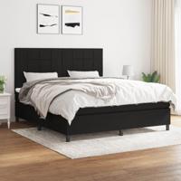 Boxspring met matras stof zwart 160x200 cm - thumbnail