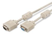 DIGITUS Monitor verlengkabel 10m 2 ferrietkernen AWG28 2x afgeschermd M/F beige - thumbnail