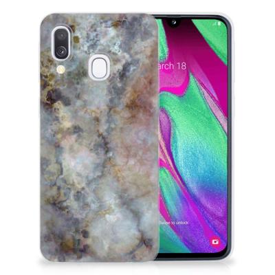 Samsung Galaxy A40 | TPU | Siliconen hoesje | Marmer Grijs