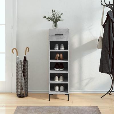 VidaXL Schoenenkast 30x35x105 cm bewerkt hout betongrijs
