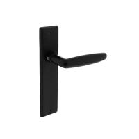 Deurkruk Sophie met schild 181x41x7mm blind mat zwart - thumbnail