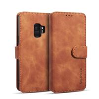 Dg. MING retro olie kant horizontale flip case met houder & kaartsleuven & portemonnee voor Galaxy S9 (bruin) - thumbnail