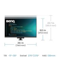 BenQ RD320UA 32” 4K 3840 x 2160 Programmeermonitor met 2000:1 contrastratio, Nano Matte Panel, MoonHalo, 90W USB-C, Codeermodi, Night Hours Protection, Ergonomische standaard en Eye Care-technologie - thumbnail