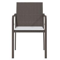 Tuinstoelen 4 st met kussens 56x59x84 cm poly rattan bruin - thumbnail