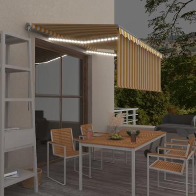 Luifel handmatig uittrekbaar rolgordijn LED 3,5x2,5 m geel wit