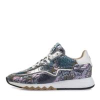 Floris van Bommel Nineti leren sneakers met slangenprint blauw - thumbnail