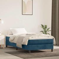Boxspring bed 90x200 cm fluweel donkerblauw - thumbnail