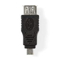 Nedis USB Micro-B Adapter | USB 2.0 | USB Micro-B Male | USB-A Female | 480 Mbps | Vernikkeld | PVC | Zwart | Blister - CCGB60901BK - thumbnail
