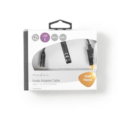 Nedis USB-C Adapter | USB-C Male | 3,5 mm Female | 0.15 m | 1 stuks - CCBW65950BK015 CCBW65950BK015 Nedis USB-C Adapter | USB-C Male | 3,5 mm Female | 0.15 m | 1 stuks - CCBW65950BK015 CCBW65950BK015