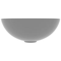 Wastafel rond keramiek lichtgrijs - thumbnail
