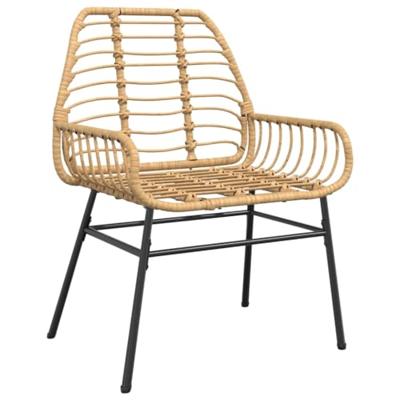 Tuinstoel bruin poly rattan 2 st