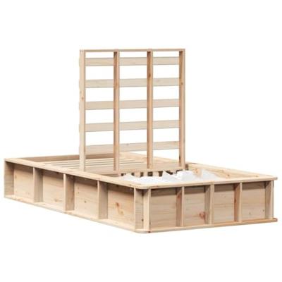 Bedframe met opslag Bruin 90 x 200 cm Massief grenenhout