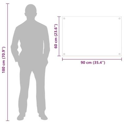 VidaXL Keuken achterwand zwart 90 x 60 cm gehard glas