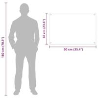 VidaXL Keuken achterwand zwart 90 x 60 cm gehard glas - thumbnail