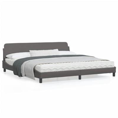 Bedframe "Dover" kunstleer grijs 200x200 cm Bedframe "Dover" kunstleer grijs 200x200 cm