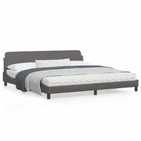 Bedframe "Dover" kunstleer grijs 200x200 cm - thumbnail