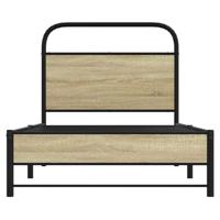 Bedframe zonder matras bewerkt hout sonoma eikenkleur 75x190 cm - thumbnail