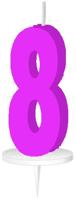 Haza Original Cijferkaars 8 Met Houder Wax 8 Cm Fuchsia - thumbnail