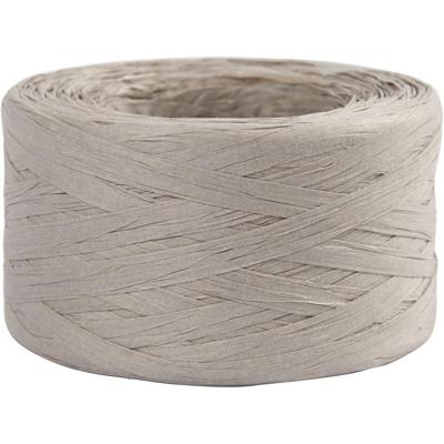 Creativ Company Papier raffia garen, b: 7-8 mm, lichtgrijs, 100 m/ 1 rol
