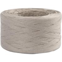 Creativ Company Papier raffia garen, b: 7-8 mm, lichtgrijs, 100 m/ 1 rol - thumbnail