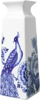 Heinen Delfts Blauw vaas keramiek bloem en pauw 8x8x22cm delfts blauw - thumbnail
