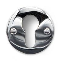 De Oude Deurklink Cilinderrozet rond in glanzend nikkel - thumbnail