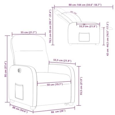 Sta-op-stoel elektrisch stof donkerbruin