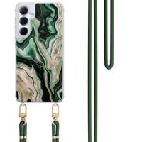Samsung Galaxy A15 hoesje met groen koord - Green waves - thumbnail