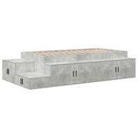 Opbergbedframe Beton Grijs 244 x 127 x 53.5 cm Bewerkt hout - thumbnail