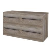 Badmeubelset BWS Salt 120x46cm Met Grepen 4 Lades Met Afdekplaat Scotch Oak - thumbnail