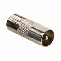 Satelliet- en Antenne-Adapter | Coax Male - F Female | Metaal - thumbnail