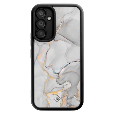 Samsung Galaxy A54 zwarte case - Marmer grijs