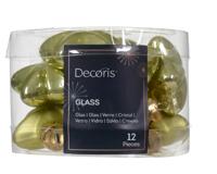 Ster glas l2b4.5h4 cm pstch ass 12st kerst Decoris - Decoris - thumbnail