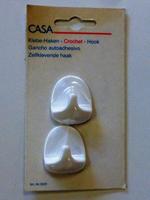 Universele handdoekhaken zelfklevend (setje van 2) wit - thumbnail