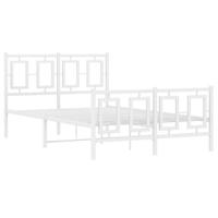 Bedframe met hoofd- en voeteneinde metaal wit 120x200 cm - thumbnail