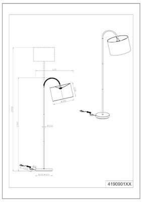 Trio Staande vloerlampJulieta fluwele kap - 419090144