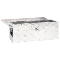 VidaXL Opbergbox 60x23,5x23 cm aluminium zilverkleurig - thumbnail