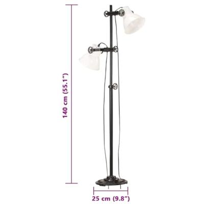 VidaXL Vloerlamp met 2 lampenkappen e27 gietijzer wit
