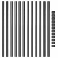 Hekpalen 12 pcs Grijs 100 cm Poedergecoat staal - thumbnail