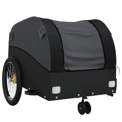 VidaXL Fietstrailer 30 kg ijzer zwart - thumbnail