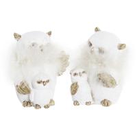 Kerstversiering DKD Home Decor Uil Hars (7,5 x 7 x 10 cm) (2 Stuks) - thumbnail