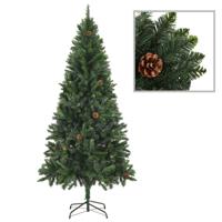 VidaXL Kunstkerstboom met dennenappels 180 cm groen - thumbnail