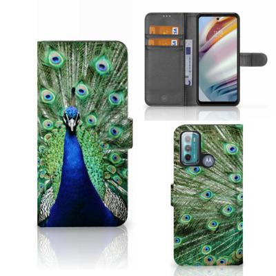 Motorola Moto G60 | Telefoonhoesje | Met pasjeshouder | Pauw