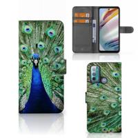 Motorola Moto G60 | Telefoonhoesje | Met pasjeshouder | Pauw - thumbnail