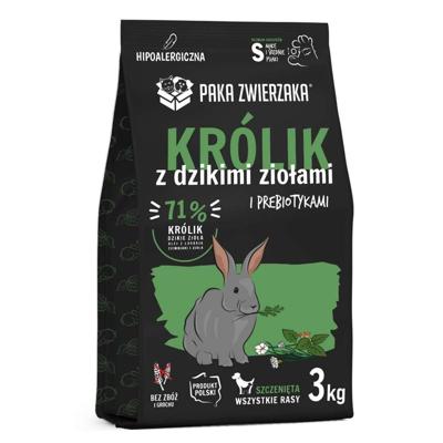 PAKA ZWIERZAKA Puppy Rabbit with wild herbs S - droog hondenvoer - 3kg