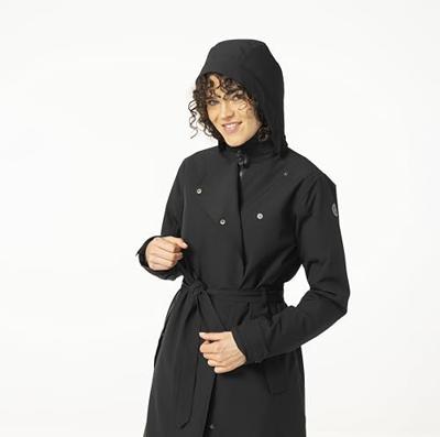 AGU Trench Coat Long Regenjas Urban Outdoor Dames - Zwart - M - Waterdicht AGU Trench Coat Long Regenjas Urban Outdoor Dames - Zwart - M - Waterdicht