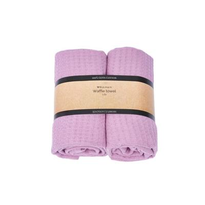 Wellmark CA 50x70cm theedoek - 2 stuks - waffle lilac 8720938454196