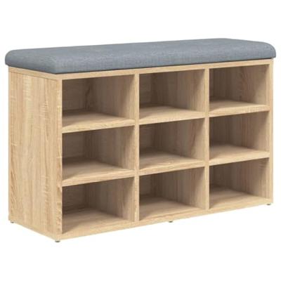 Schoenenbank 82x32x50 cm bewerkt hout sonoma eikenkleurig
