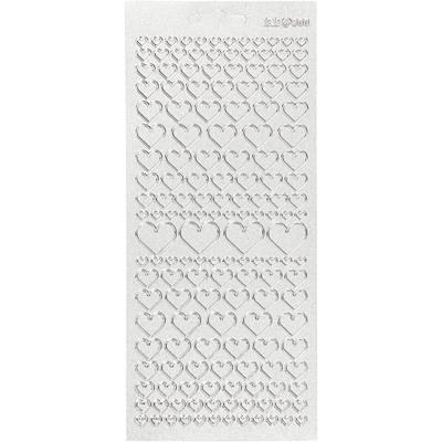 Creativ Company Stickers, harten, vel 10x23 cm, zilver, 1 vel