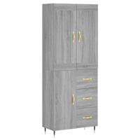Hoge kast 69,5x34x180 cm bewerkt hout grijs sonoma eikenkleurig - thumbnail